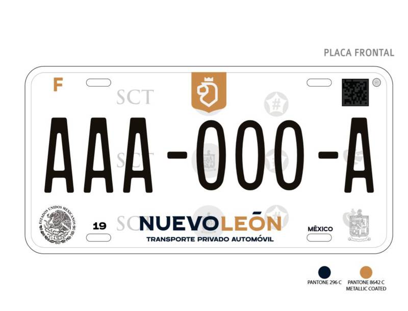 Nuevas placas de circulación en Nuevo León del gobierno de Samuel