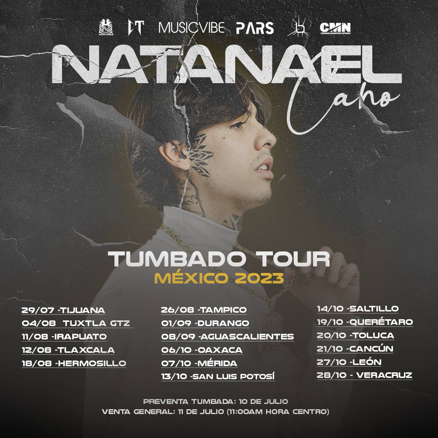 Natanael Cano presenta todas las fechas oficiales del ‘Tumbado Tour