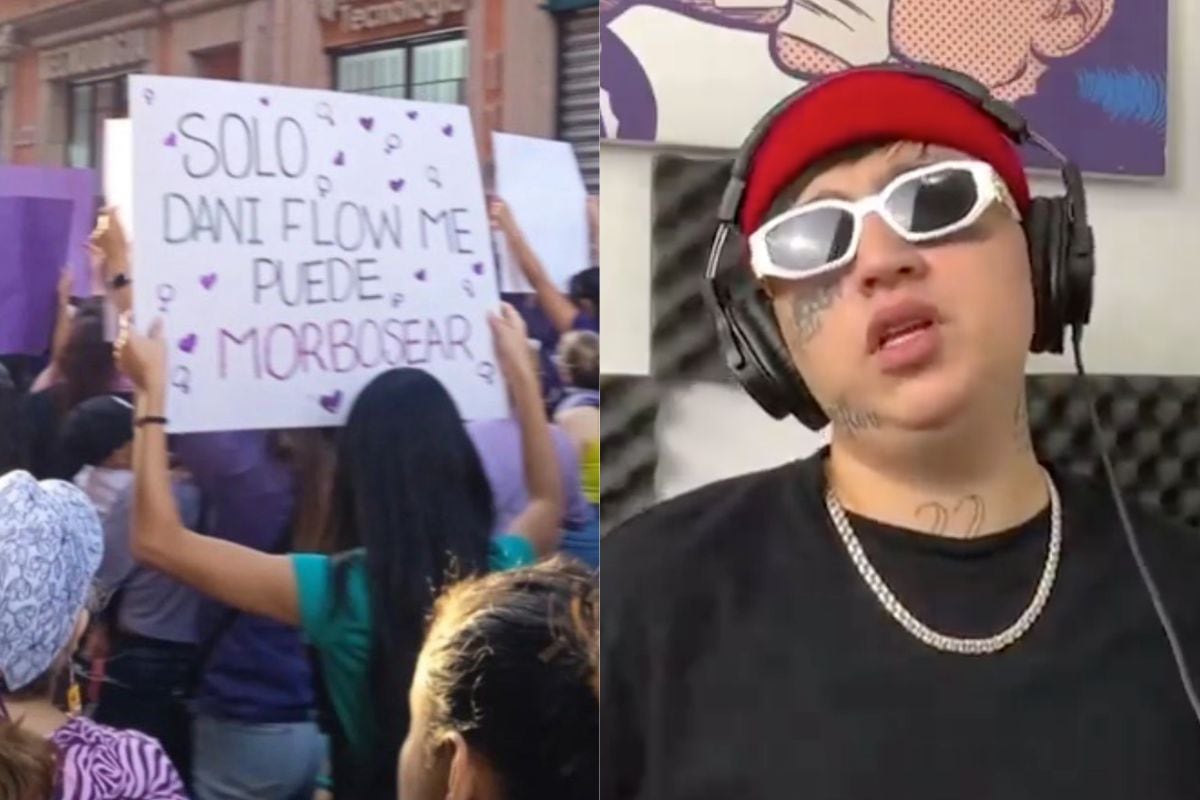 Dani Flow: Critican a manifestante del 8M por pancarta en apoyo a las  letras del reguetonero – Publimetro México