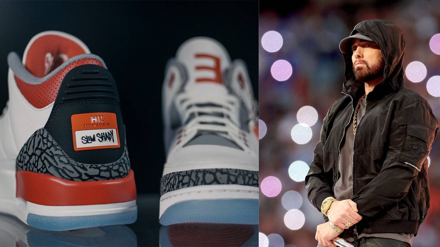 Los tenis sneakers Jordan que Eminem usó en el show de medio tiempo “Super Bowl 2022″ (Halftime Show) ¿Cuánto cuestan y dónde conseguirlos?