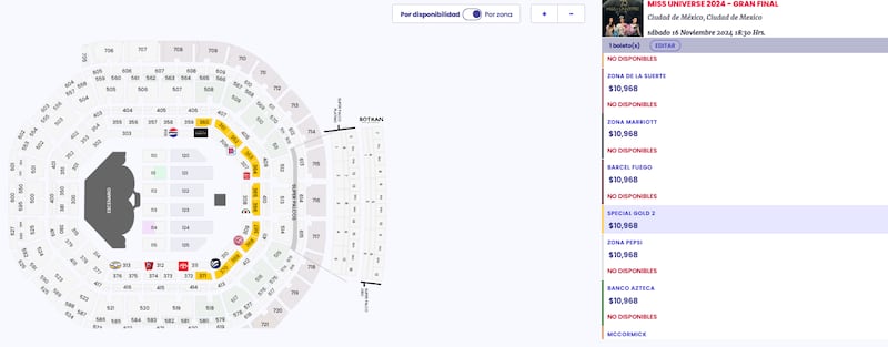 En las zonas que llevan el nombre de alguna marca ya no tienen lugares disponibles.