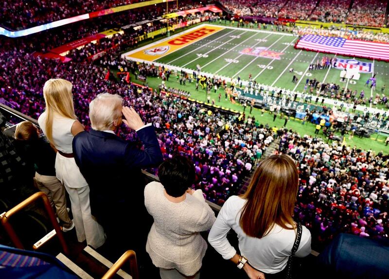 Donald Trump acudió al Super Bowl LIX.