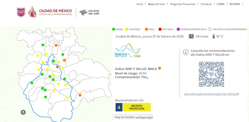 Calidad del aire en la CDMX