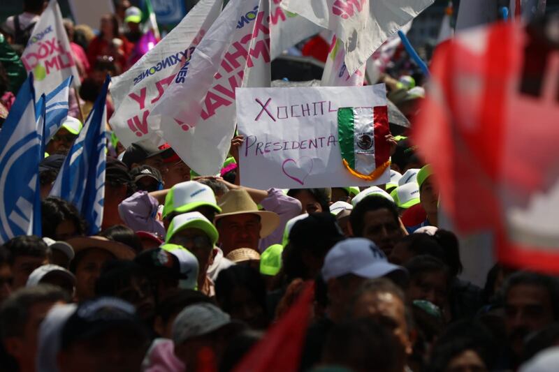 Manifestación en favor de Xóchitl Gálvez (Nicolás Corte / Publimetro)