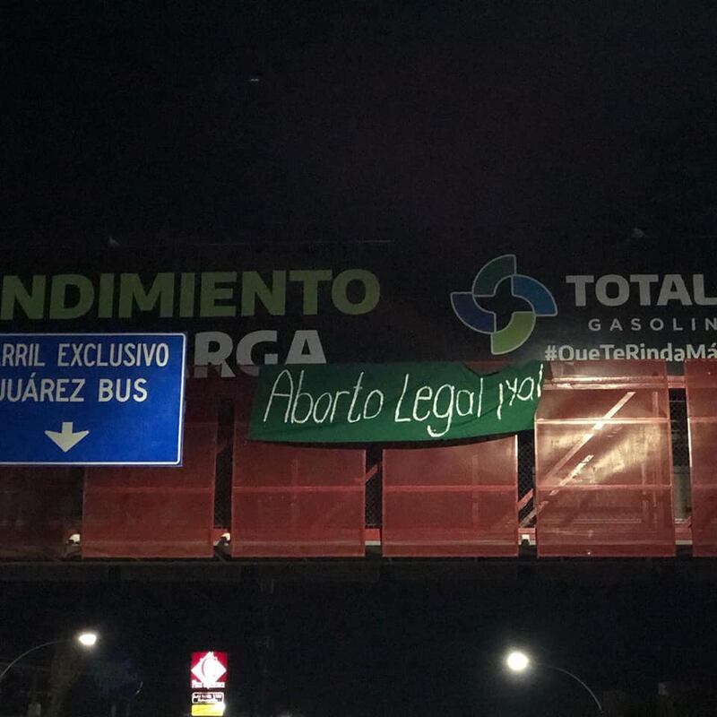 Colectivo Mujeres que Luchan JRZ piden por la legalización del aborto en Ciudad Juárez.