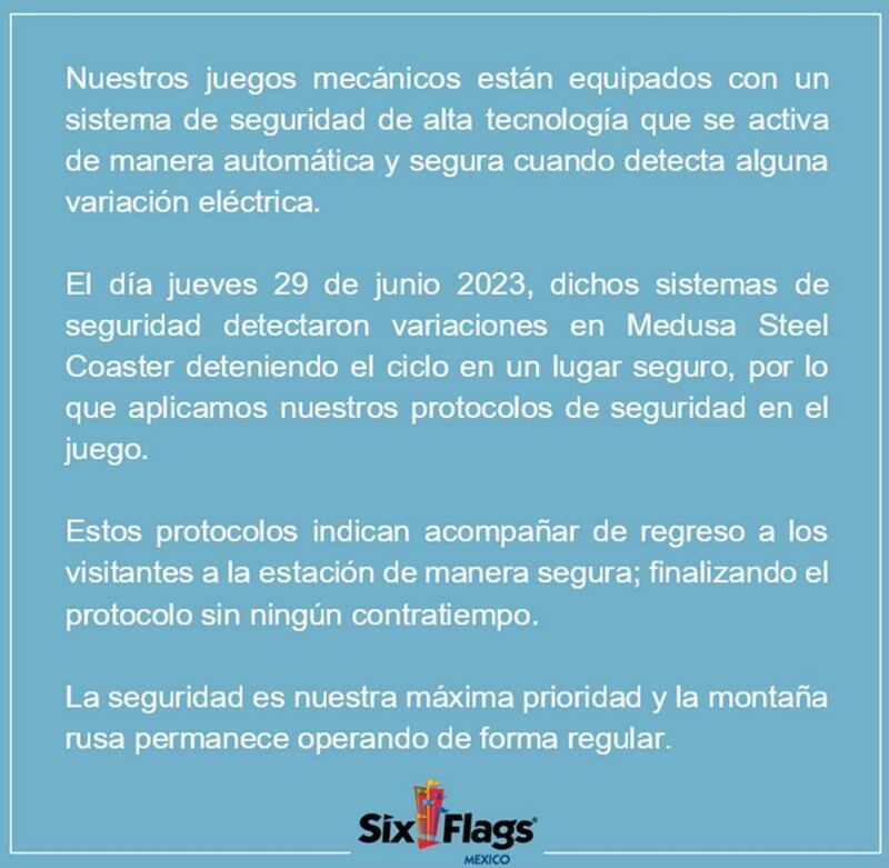 El parque de diversiones emitió un comunicado para explicar la situación. (Especial)