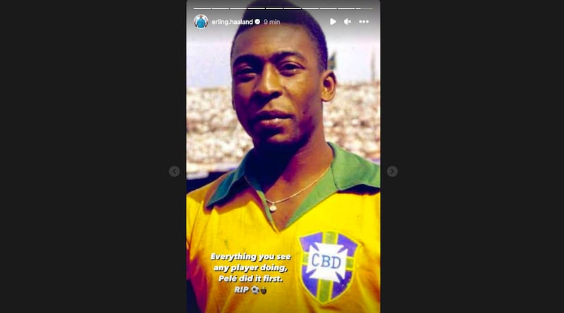 Haaland se despide de Pelé.