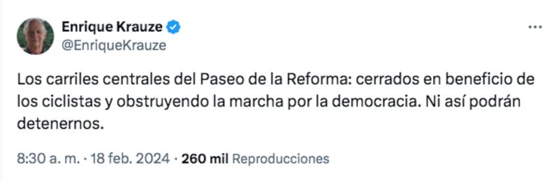 Krauze desata burlas por comparar “Marcha por la Democracia” con 1968