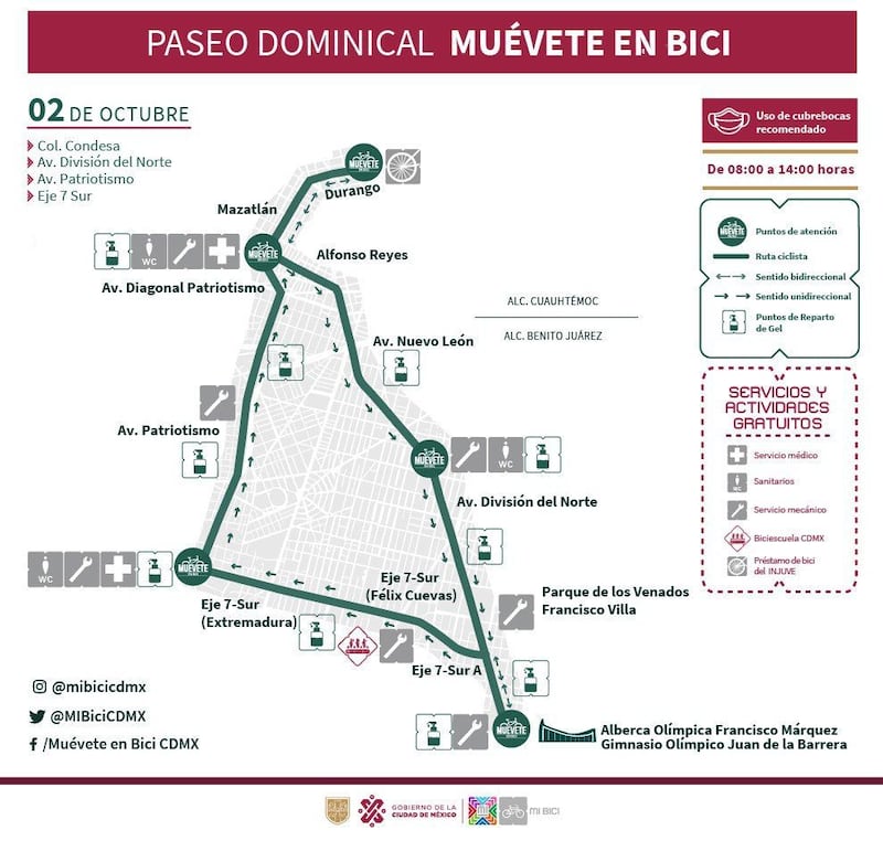 Ruta Paseo en bici por 2 de octubre