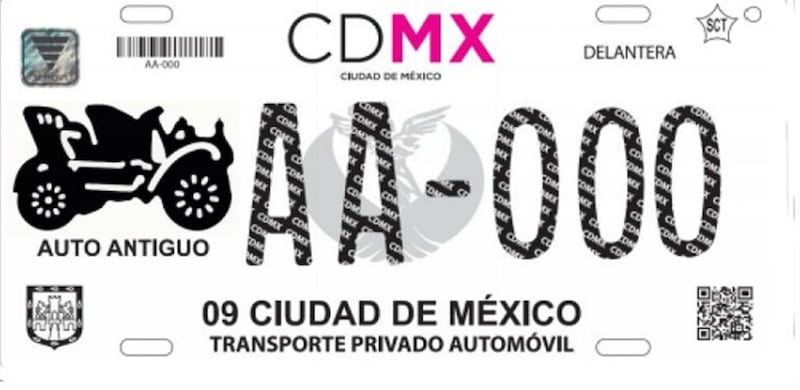 Placas auto antiguo CDMX