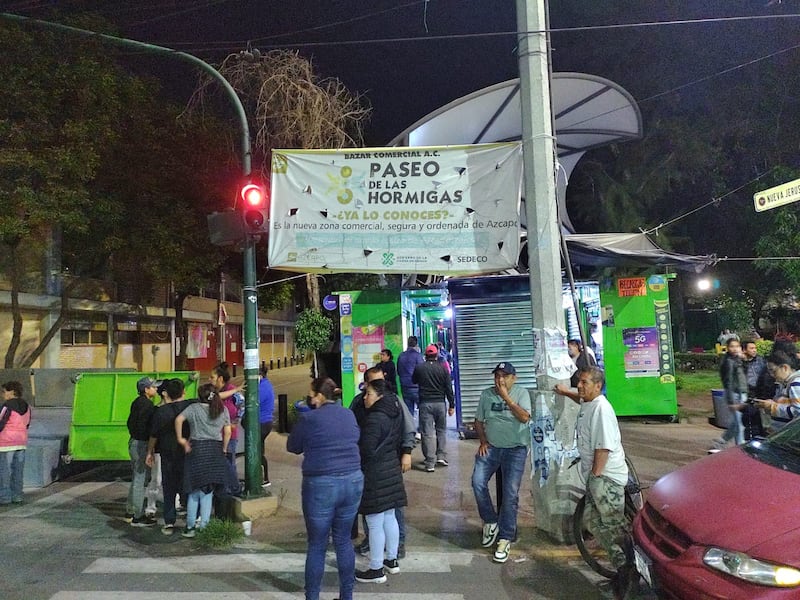 Bloqueo de comerciantes del Paseo de las hormigas.