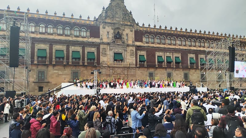 Ceremonia en el Zócalo.