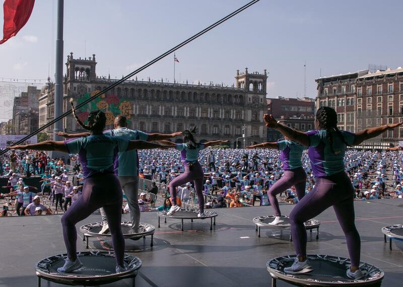 Clase trampolines.