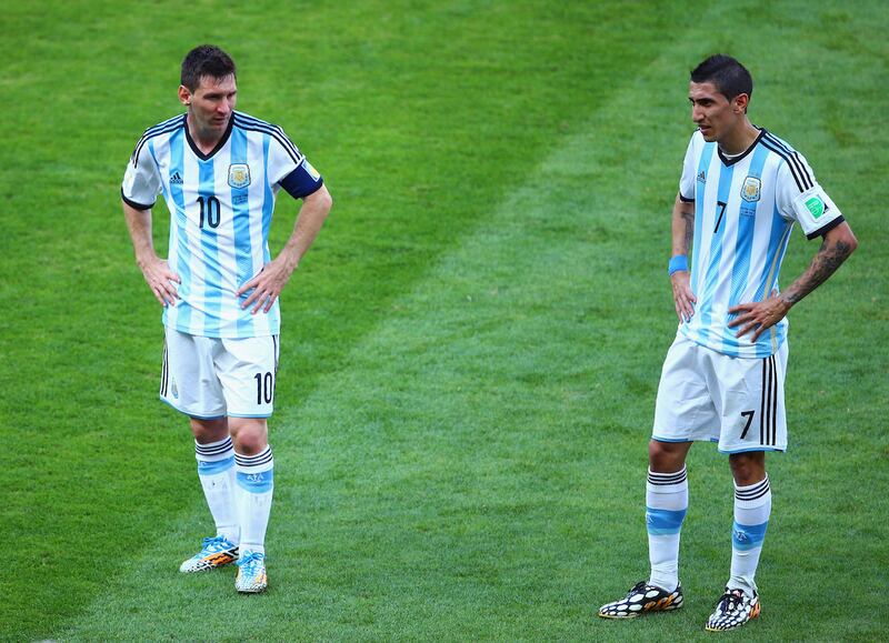 Lionel Messi y Angel Di Maria Argentina Mundiales