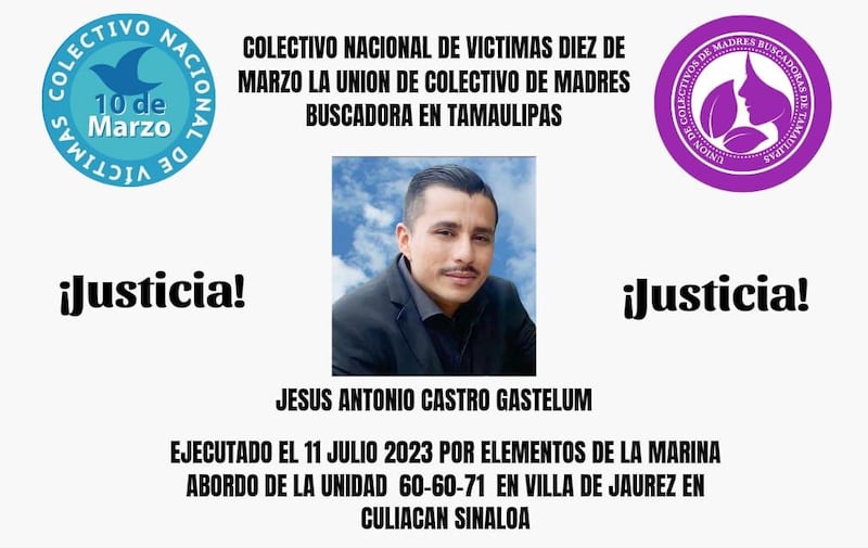 Colectivo 10 de Marzo Reynosa AC exige que se aclare el caso de Jesús Castro (Colectivo 10 de Marzo Reynosa AC)