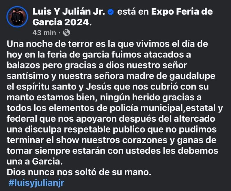 En redes sociales los artistas dijeron estar bien.