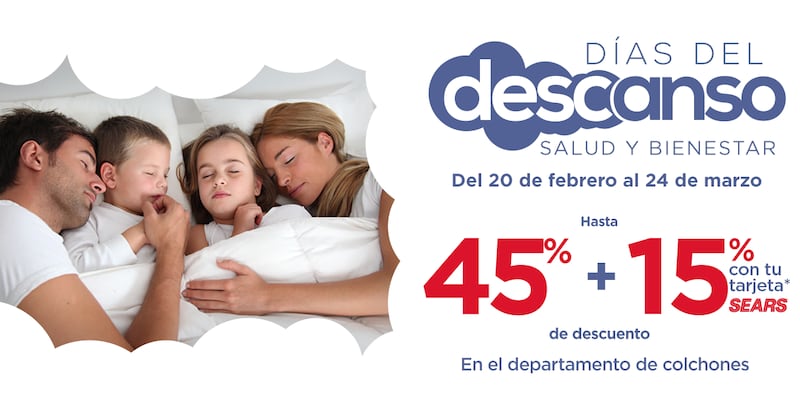 Días del Descanso – Salud y Bienestar de Sears, colchones, ofertas