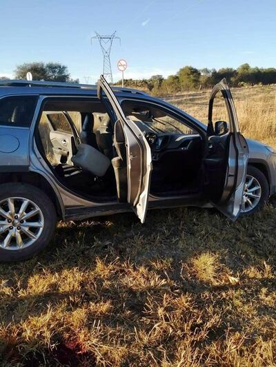 Camioneta asegurada en el tiroteo de Encarnación de Díaz.