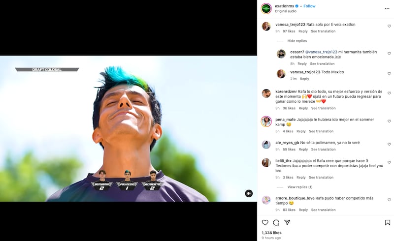 Comentarios sobre la salida de Rafa Polinesio de 'Exatlón' en Instagram