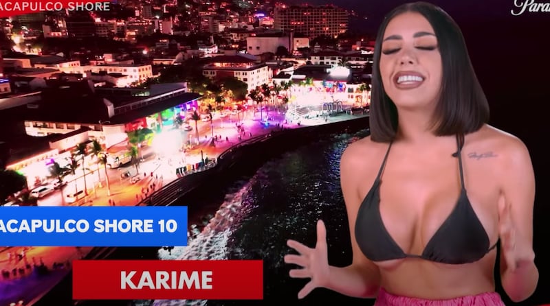 Karime Pindter en la décima temporada de 'Acapulco Shore'