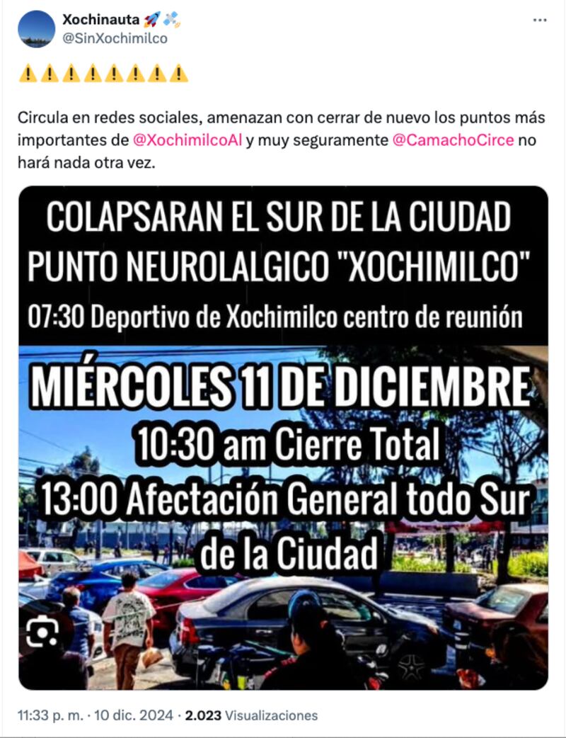 Vecinos de Xochimilco amenazan con cierre masivo de calles y avenidas al sur de CDMX hoy por esta razón