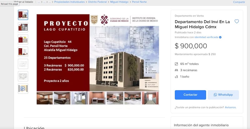 Ofertas fraudulentas de venta de departamentos del INVI en Internet.