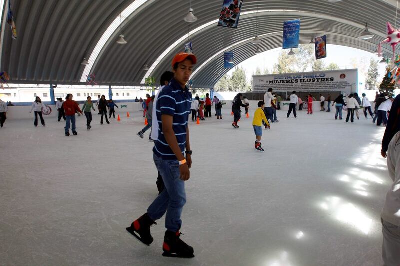 Pista de hielo en Tláhuac