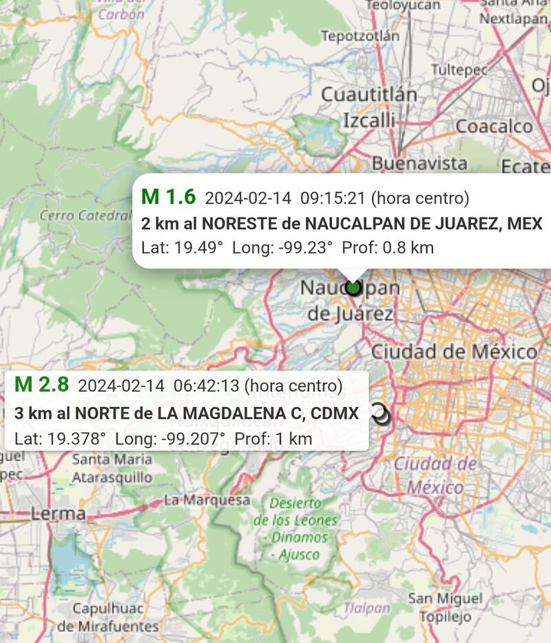 Se han registrado al menos tres de considerable intensidad este miércoles. (Especial)