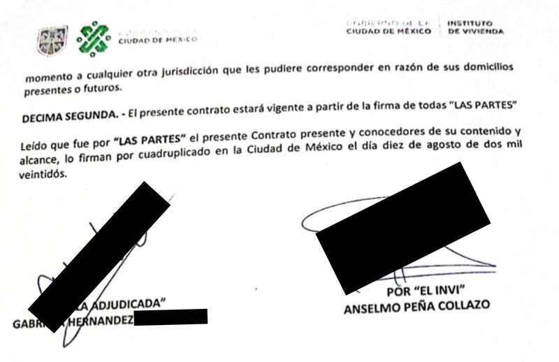 Documentos presuntamente firmados por funcionarios del INVI.