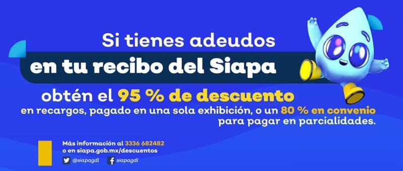 SIAPA abre jornada para conseguir hasta 95% de descuento en multas y recargos