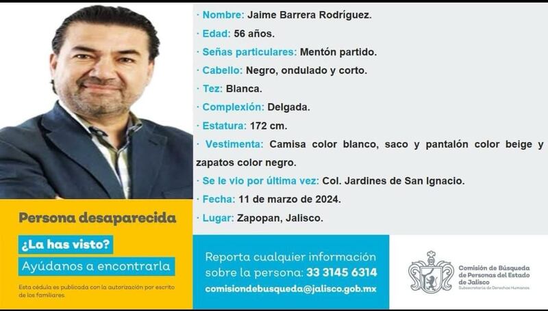 Comparten información para localizarlo.