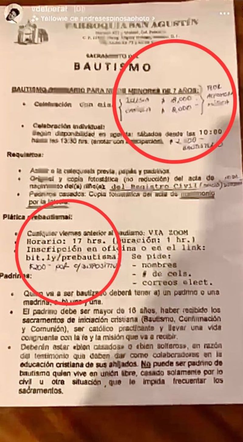 Parroquia San Agustín en Polanco cobra casi 30 mil pesos por una misa.