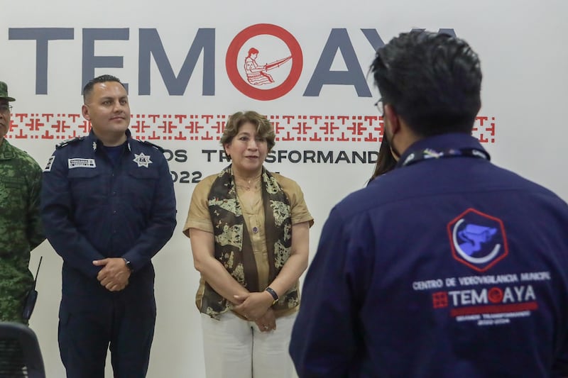 La gobernadora Delfina Gómez inaugura Centro de Videovigilancia en Temoaya, Edomex