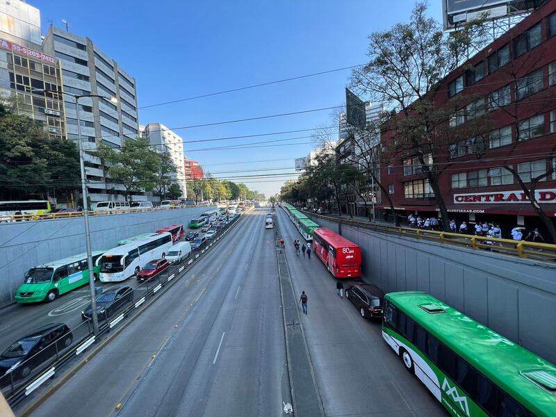 Autobuses marcha AMLO