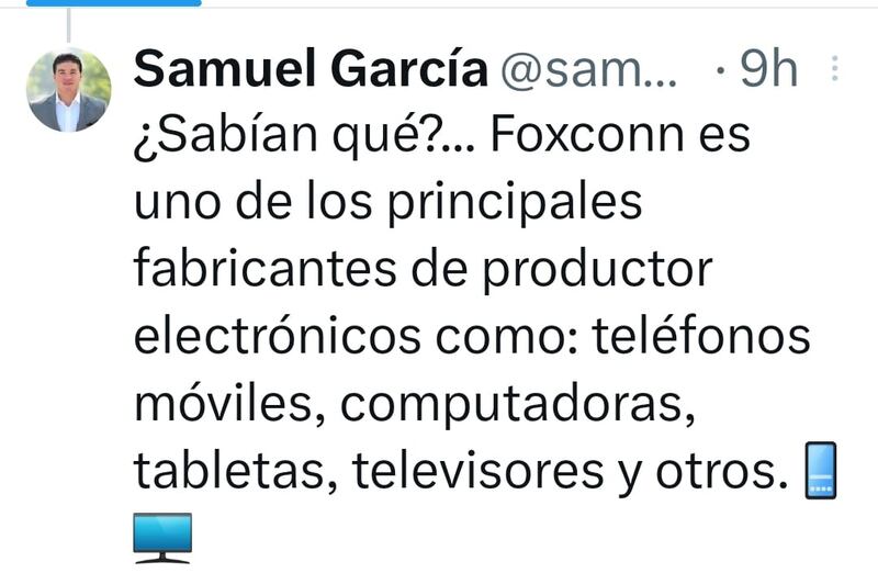 Así anunció la llegada de Foxconn a Nuevo León.