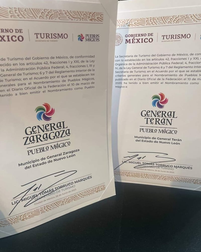 El gobernador presumió en redes la certificación otorgada a Terán y Zaragoza.