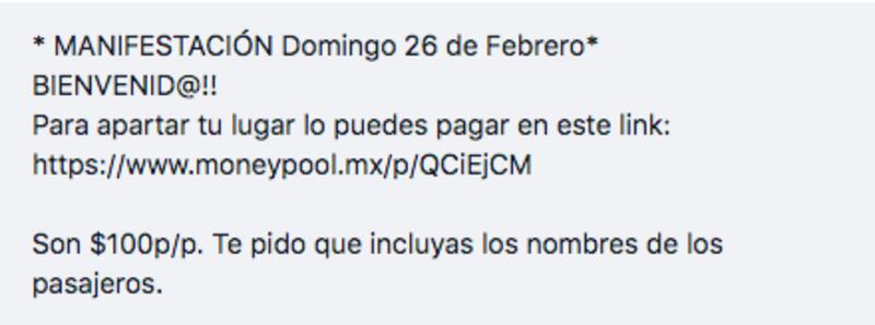 INE marcha en defensa cobra 100 pesos por transporte