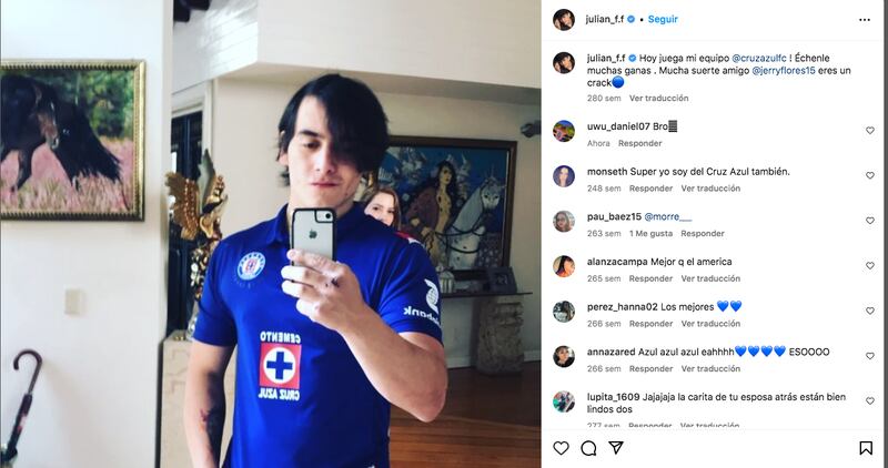 Julián Figueroa mostró su pasión por un equipo de la Liga MX I Instagram