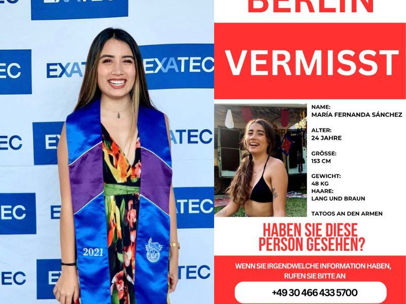 María Fernanda Sánchez estudiante mexicana desaparece en Alemania