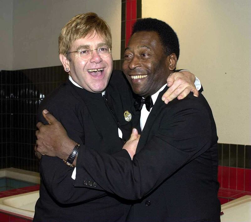 Pelé y Elton Jhon