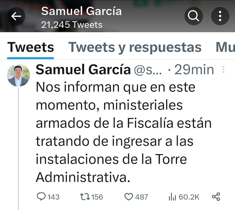 García denunció el hecho en sus redes sociales.