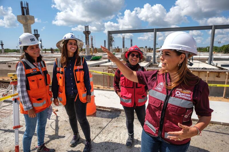 La gobernadora Mara Lezama ha supervisado los avances de la construcción del Tren Maya (Cuartoscuro).