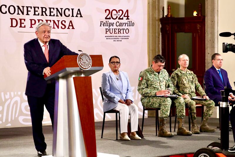 AMLO en conferencia desde Palacio Nacional