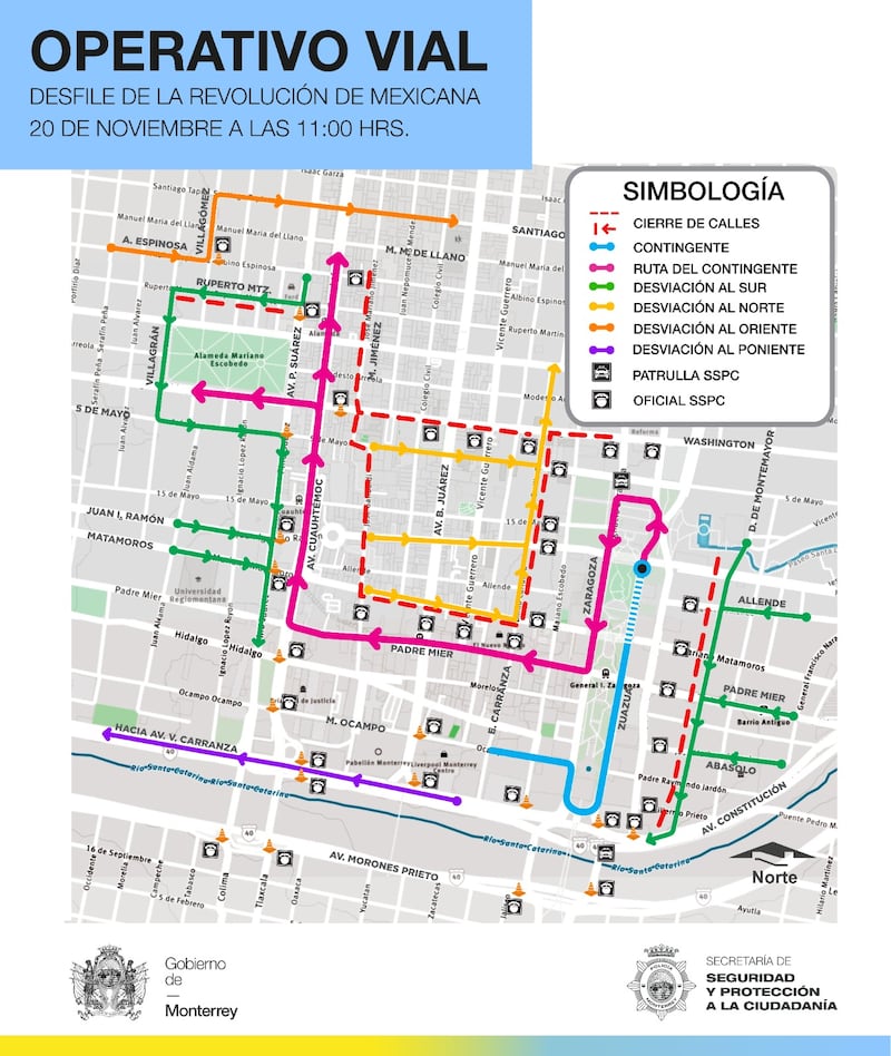 Este mapa indica qué vialidades permanecerán cerradas.