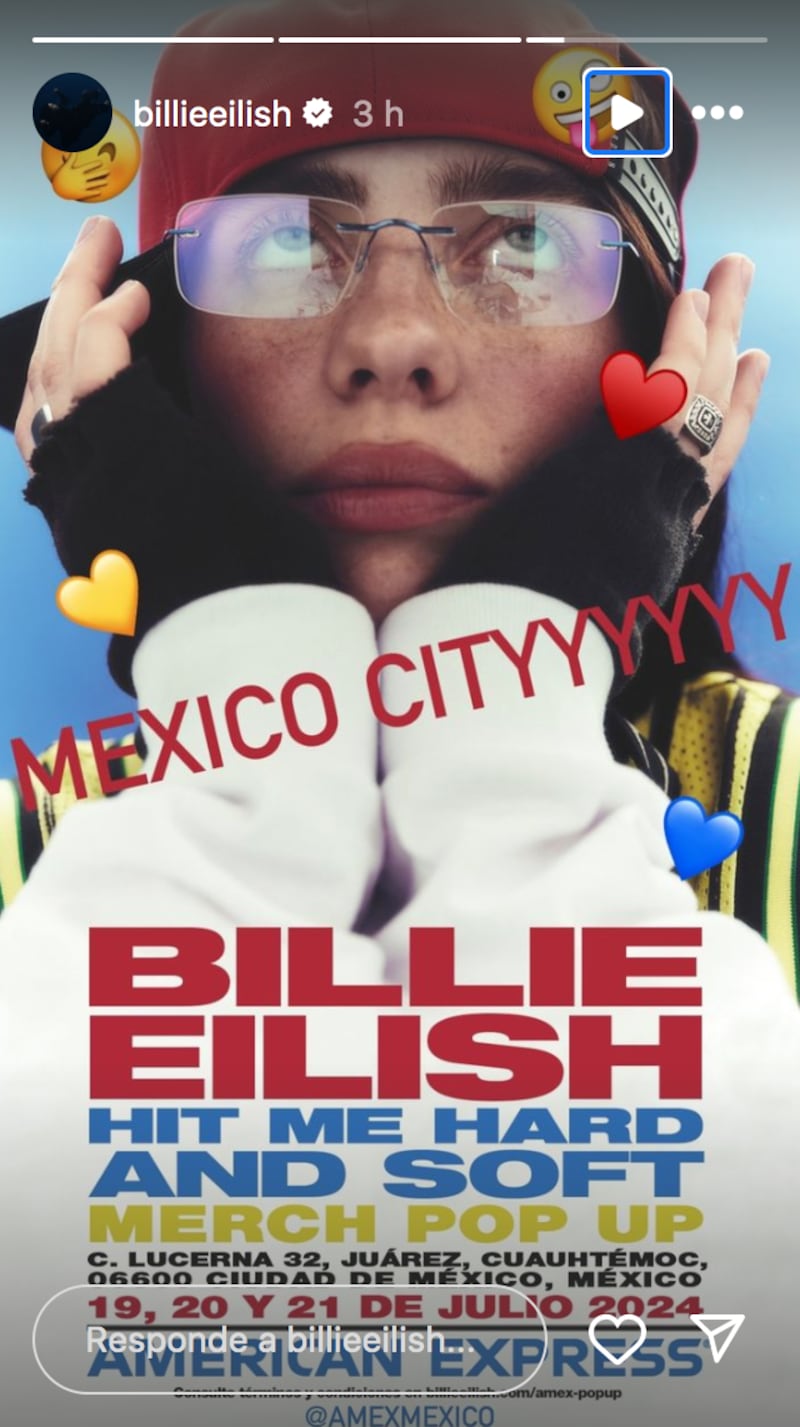 Billie Eilish anuncia su regreso a México con una pop up store