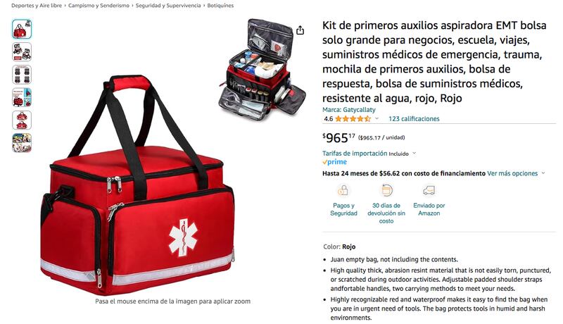 Botiquín médico casero en Amazon (Amazon)