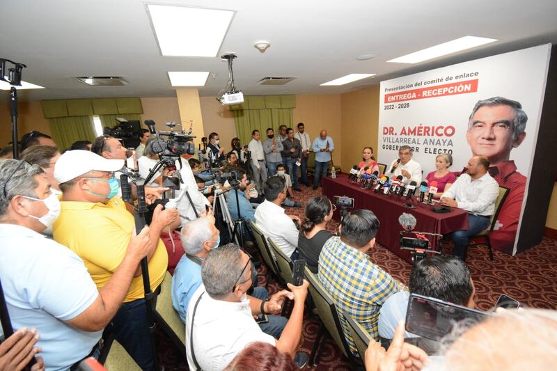 Américo Villarreal, gobernador electo de Tamaulipas durante una conferencia de prensa este 21 de septiembre.