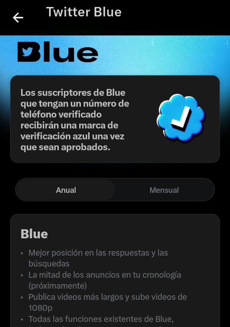 Twitter Blue versión Android/iOS