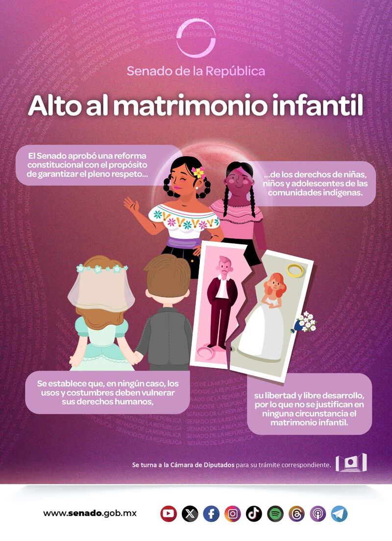 Matrimonio infantil será prohibido en las comunidades indígenas