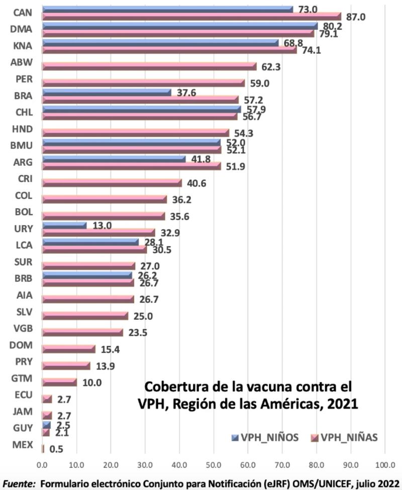 Datos sobre el VPH en América (OPS)